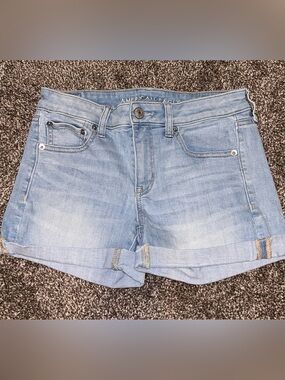 American Eagle Light Blue Stretch Denim Shorts